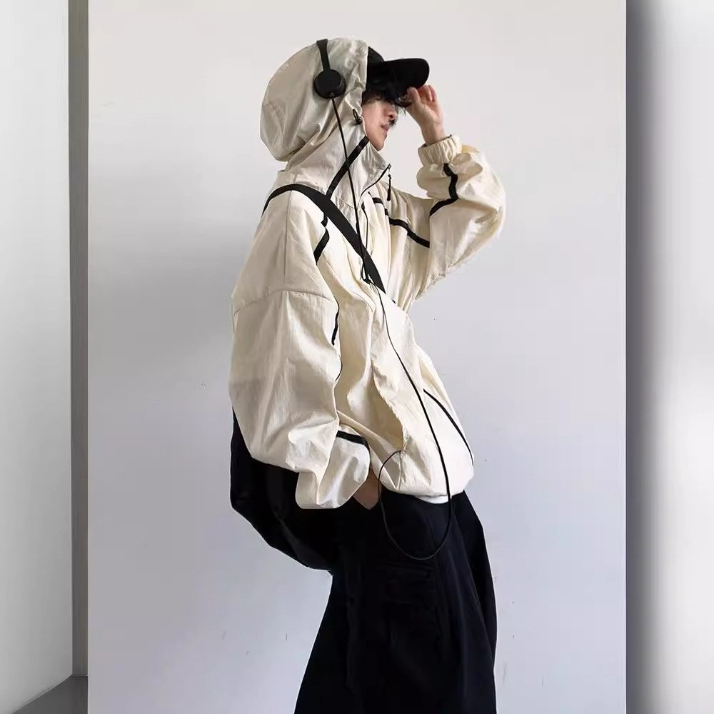 Sunscreen Jacket Men's Summer Japanese Fashion Brand Loose Lightweight Breathable Hooded Outdoor Fishing Sunscreen Jacket