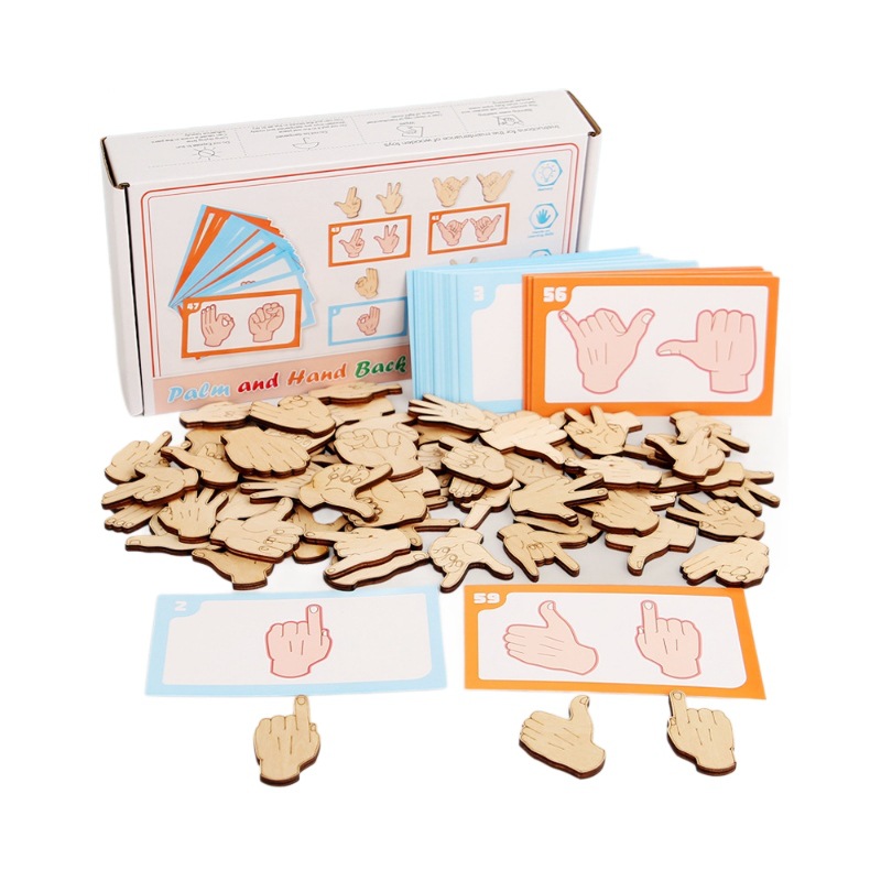 Kindergarten Montessori Puzzle Puzzle de gestos de emparejamiento Juguetes de material didáctico Bloques de escritorio para niños transfronterizos Puzzle de emparejamiento