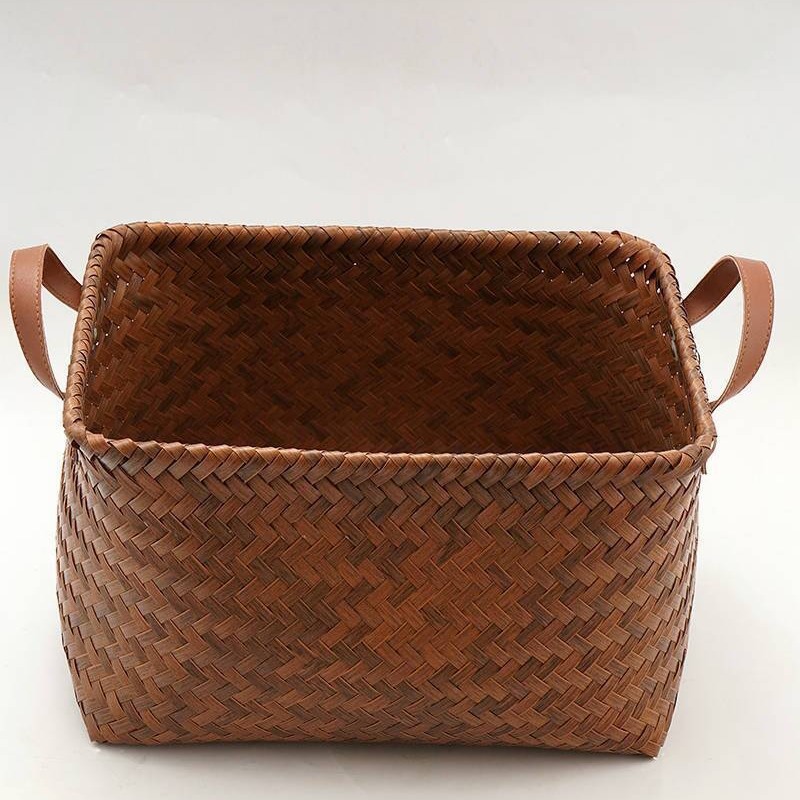 Handwoven Rattan Storage Basket With Lid And Inner Lining_voghion.com