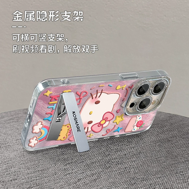 Яблоко, Hello Kitty, совместимый с iPhone 15, чехол для телефона, милые трубки, браслет, iPhone 13 Pro, объектив, iPhone, 8