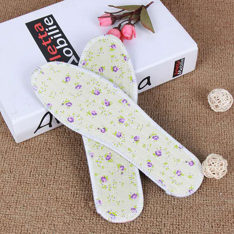 Nueva Plantilla de desodorante puro floral para mujeres desodorante absorbente de sudor pie Plantilla de cuero absorbente de golpes plantilla bordada de desodorante de verano para hombres