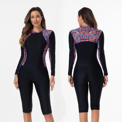 Women's One Piece Long Sleeve Swimsuit Surfing Suit New|ms