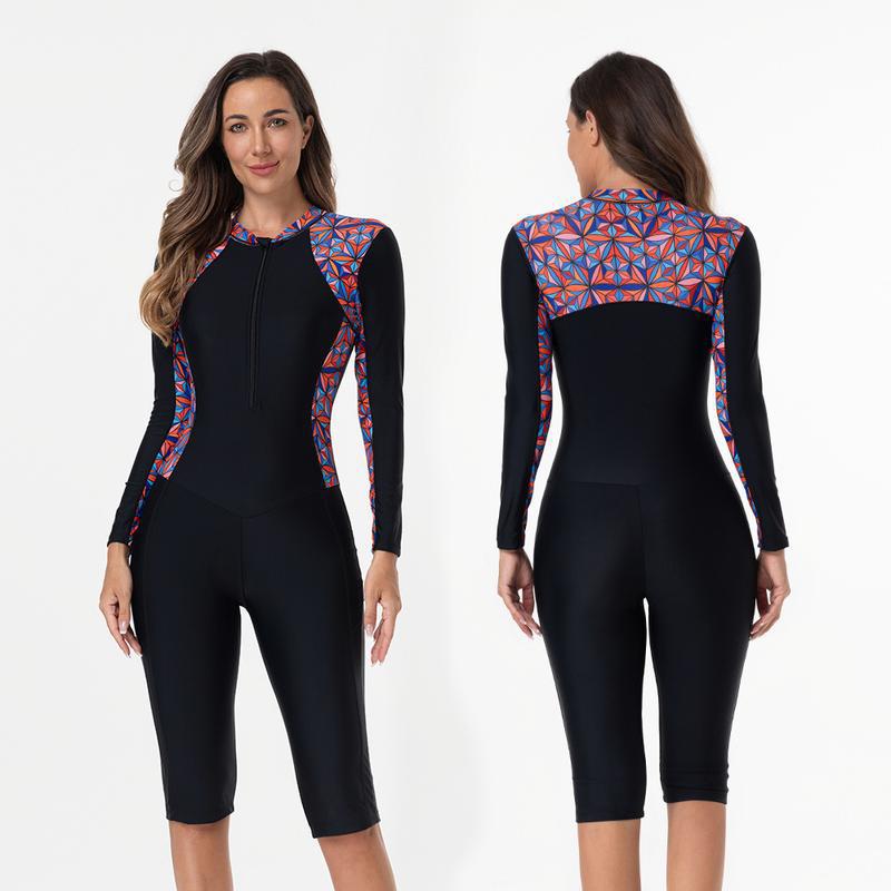 Women's One Piece Long Sleeve Swimsuit Surfing Suit New|ms