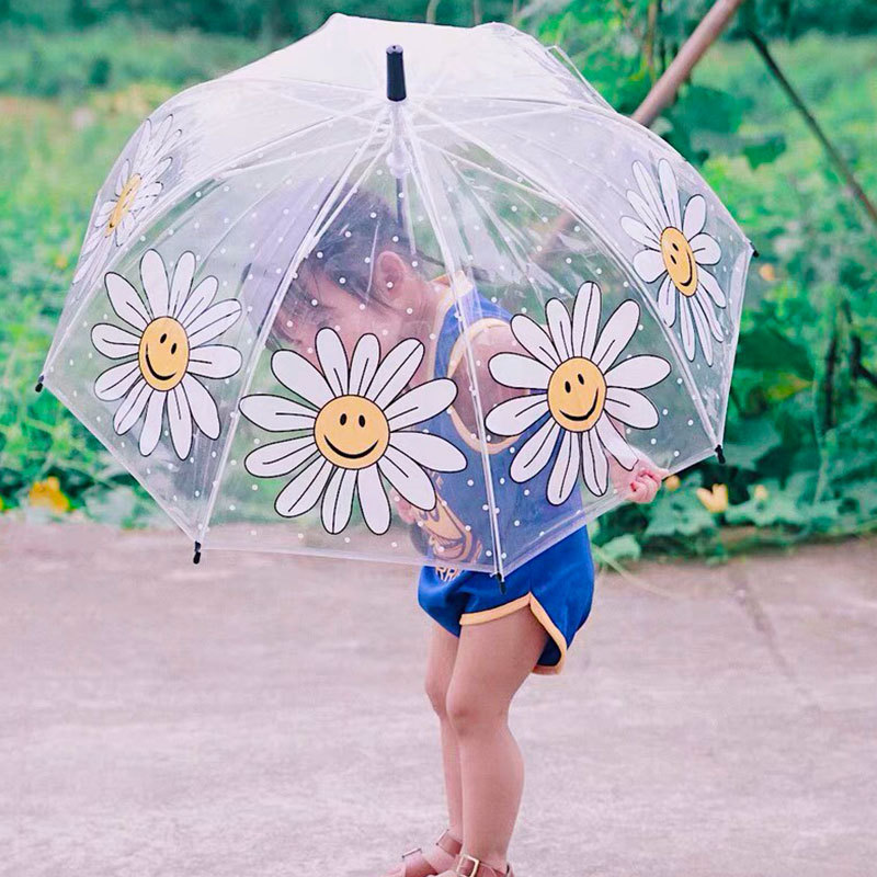 ins风儿童透明雨伞幼儿园学生男女宝宝小孩子上学网红街拍可爱伞