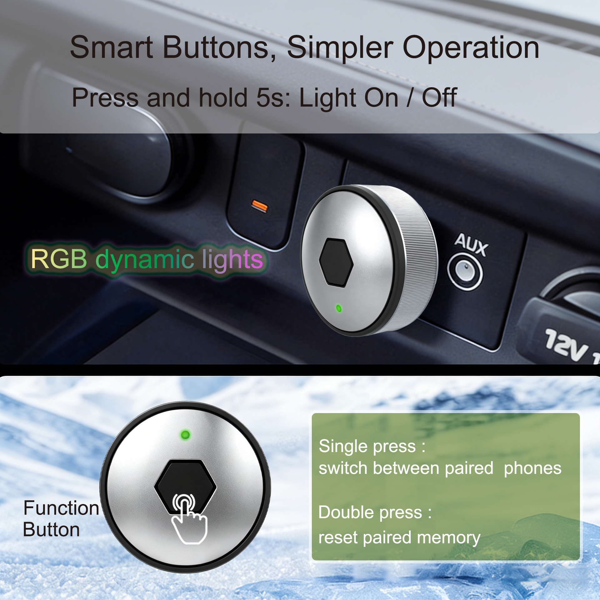 Cross-border one-click switching new carplay box Android two-in-one box wireless adapter for in-car connectivity