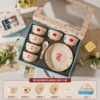 Qingyun Jiyan 6 bowls 6 spoons 2 plates of high-end gift box