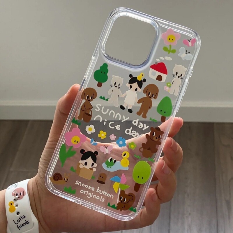 Handle Girls Apple 15/14/13ProMax Phone Case 12Pro/11 Soft XR/XS Transparent 7/8Plus