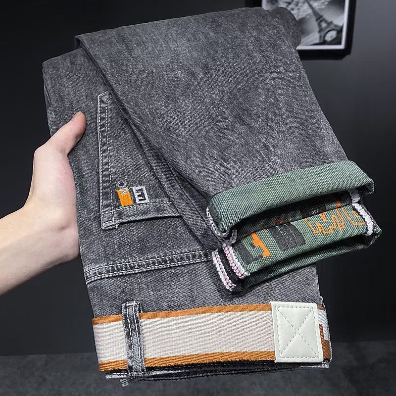 Jeans 2024 nouvelle marque polyvalente durable tendance slim fit pantalons longs décontractés pour hommes pour le printemps et l'automne_voghion.com