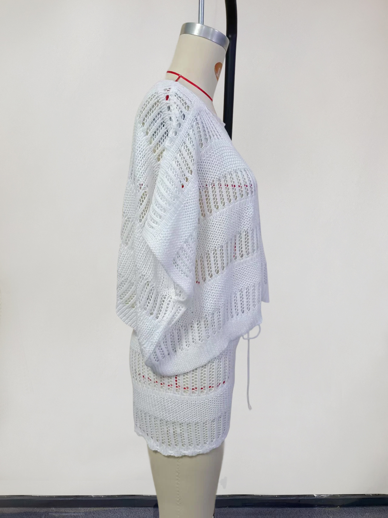 Women's Sexy Knitted Beach Bikini Cover Up Set Solid Sun Protection_voghion.com