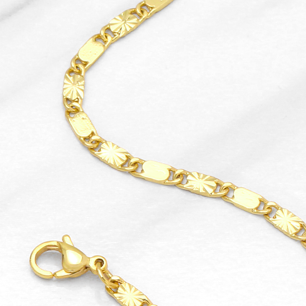 Fashion Simple 18K Gold Plated Starry Geometric  Women Copper Necklace Bracelet