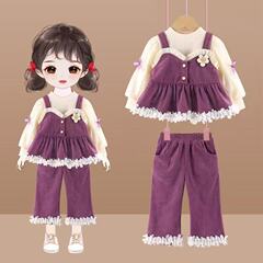 女児春秋2025新作スーツ子供用ベスト女の子洋気服三点セット女の子赤ちゃんベビー服