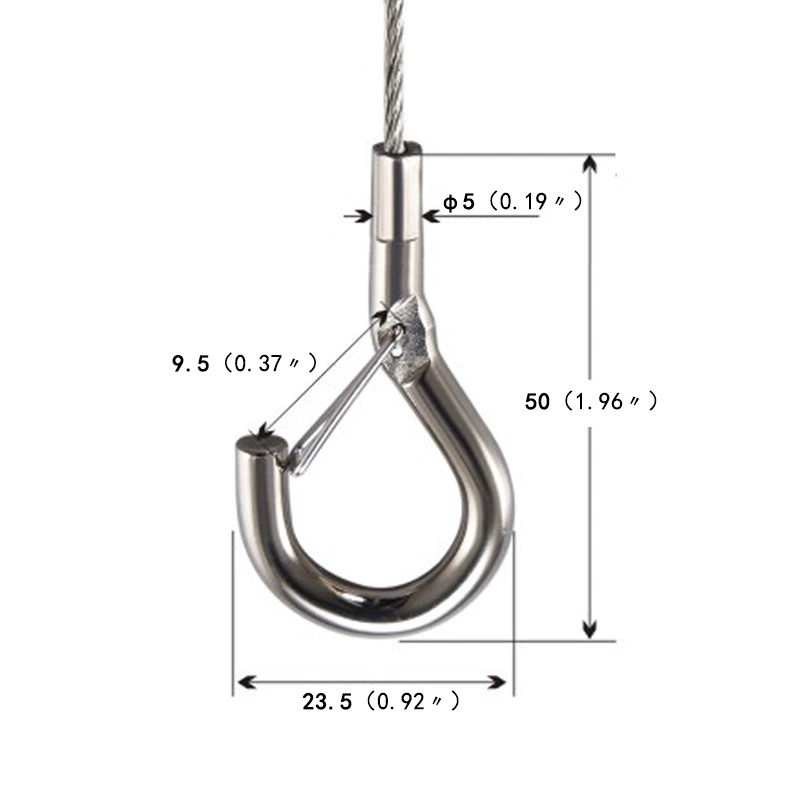 Подъемный крюк трос высокий залив шахтный светильник подвесная цепь завод лампа подъемный трос аксессуары вопрос знак пружинная Пряжка крюк