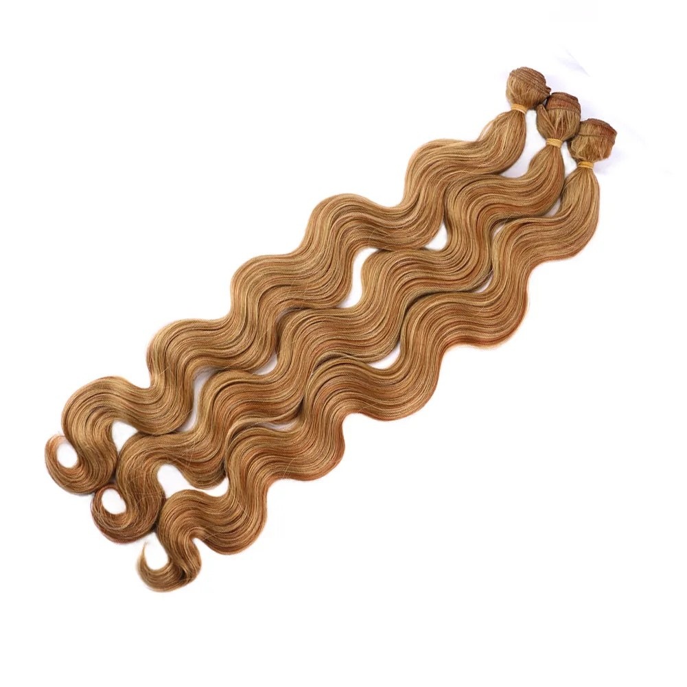 Hårforlængelser Kemisk fiber Højtemperatur silkestrikket hårforlængelse Parykker Big Wave Bodywave Parykker Hårskudsplet_voghion.com