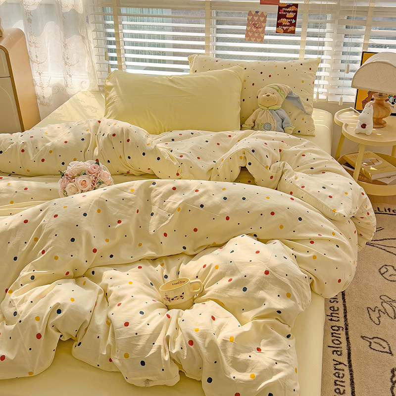 Cheese Milk Foam Trendy Popular Four-Piece Set Dormitory Three-Piece Set Soft Duvet Cover Lightning Warehouse Supermarket Purchase Cheese Milk Foam Trendy Popular Four-Piece Set Dormitory Three-Piece Set Soft Duvet Cover Lightning Warehouse Supermarket Purchase