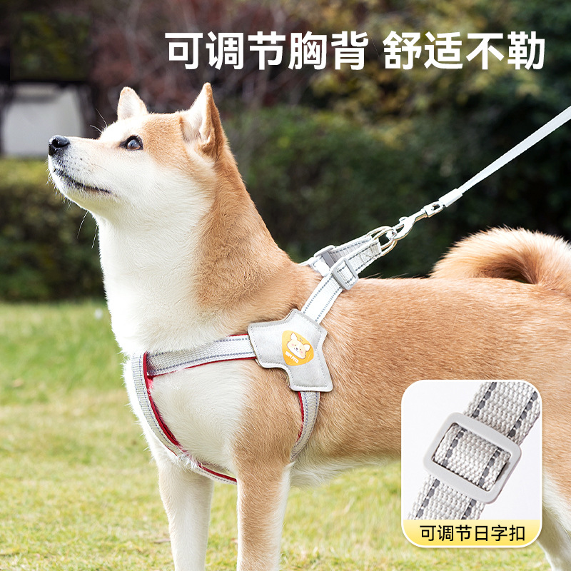 Perro grande tipo Y de peso ligero de pecho y espalda de leña perro de lucha de perros grandes tracción de cuerda de perro ajustable tracción reflectante de luz