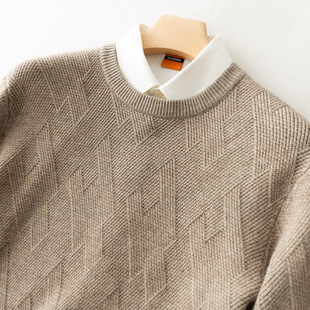 Men's Andy Velvet Sweater Autumn and Winter Korean Round Neck Base Shirt Thickened Youth Base Sweater Loose Super Thick
