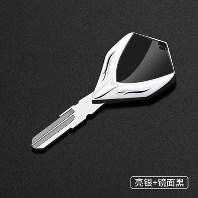Motorcycle Metal Key Blank Cover Suitable for Aprilia Apr125 Sl750 Shiver Beetle All Series (Motorcycle Key) - bright-silver-mirror-black-aprilia-01