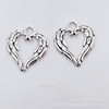 Metal accessory, pendant heart-shaped, necklace, earrings, 19×17mm