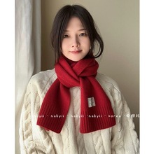 娜比】羊毛100% 澳洲进口韩国订单加厚保暖情侣送礼纯色围脖围巾