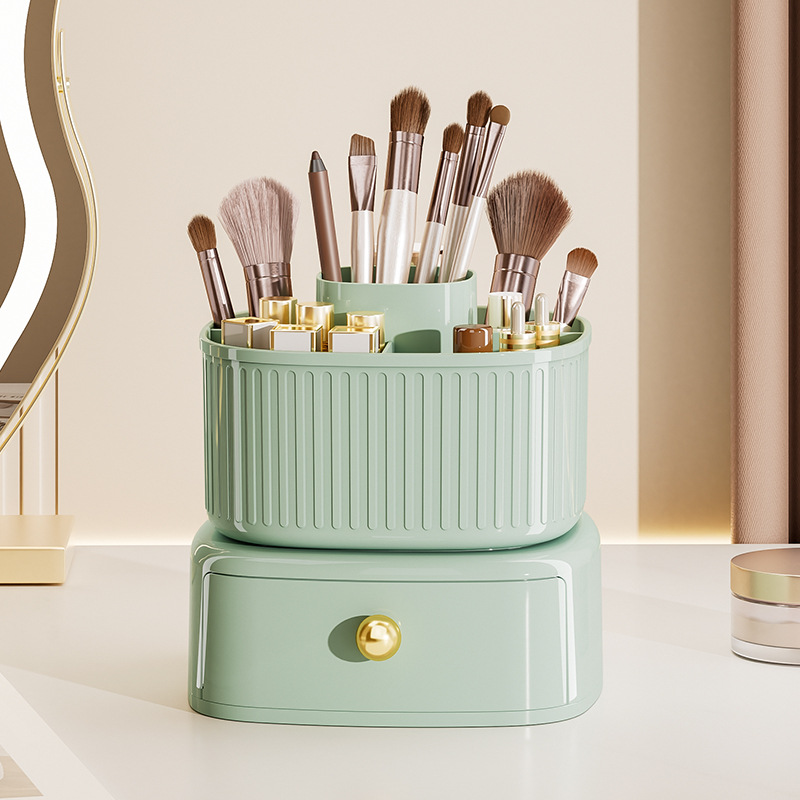 Bolan doble capa giratoria caja de almacenamiento cosmético multifuncional de gran capacidad dormitorio sala de estar escritorio titular de la pluma