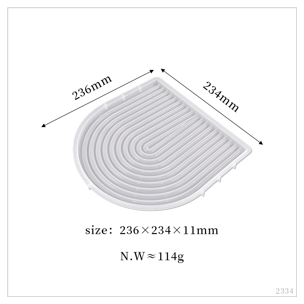 Diy cristal epoxi yeso decoración placa colocación arco onda terraza bandeja de almacenamiento molde de silicona en stock