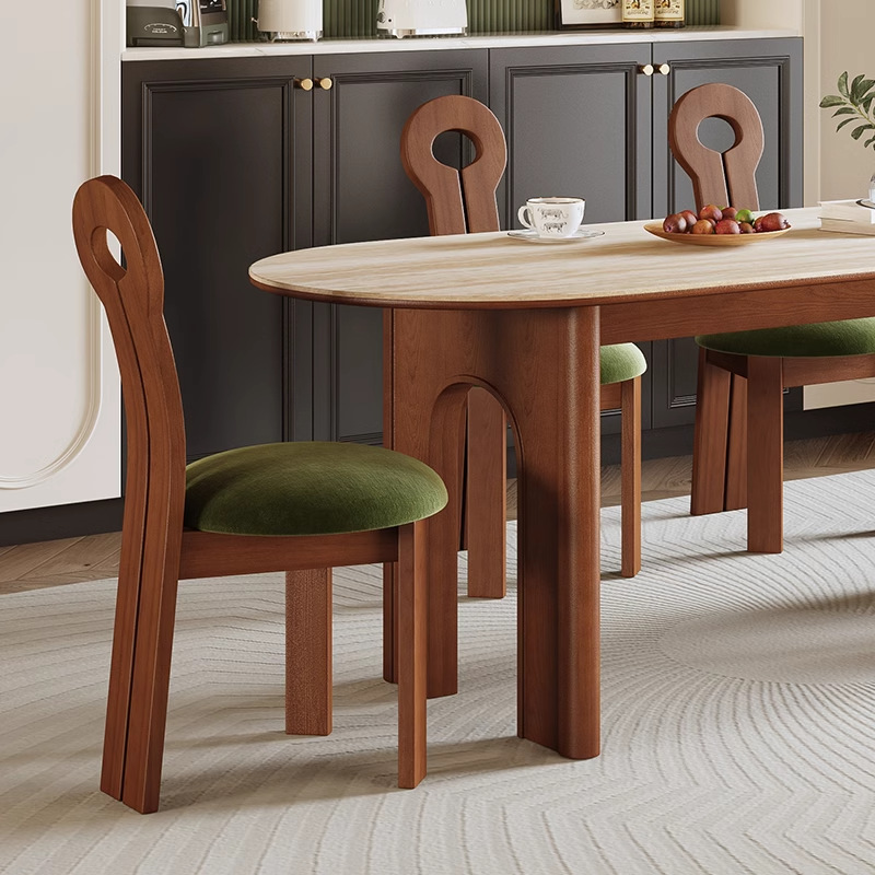 Danvance estilo retrógrado francés silla de estilo antiguo silla de madera sólida silla de madera cerámica silla de comedor silla de diseño