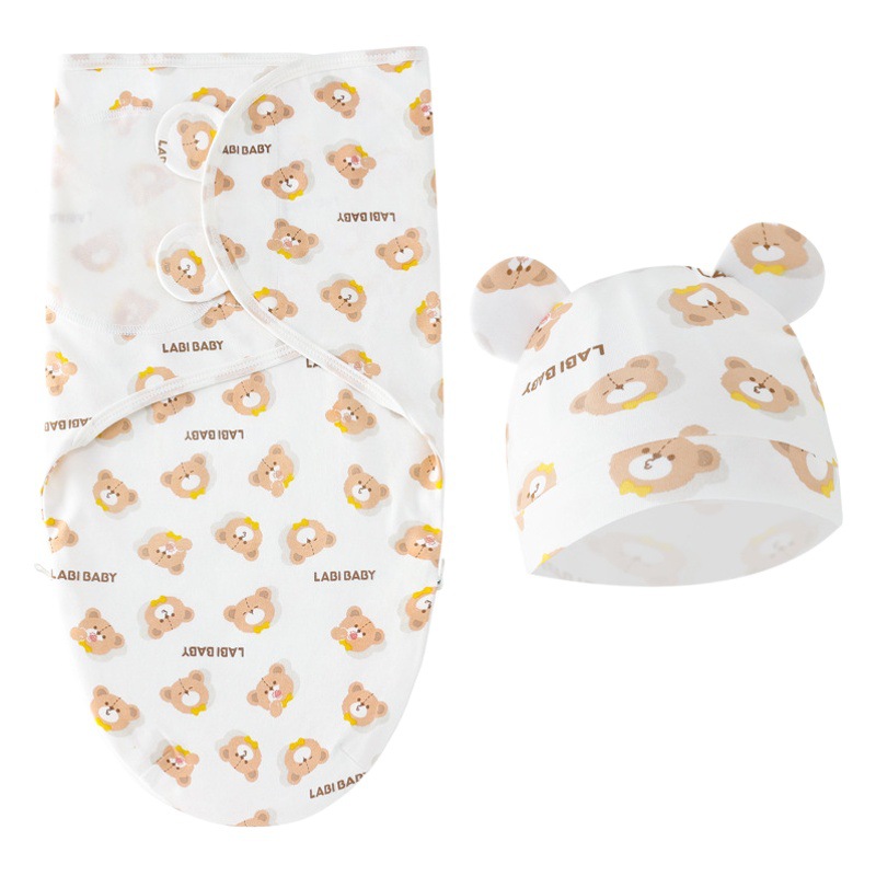 Factory Direct Supply for Foreign Trade: European and American Newborn Swaddle Blankets, Baby Cocoon Sleeping Bags, Hat Sets, Baby Wrap Blankets