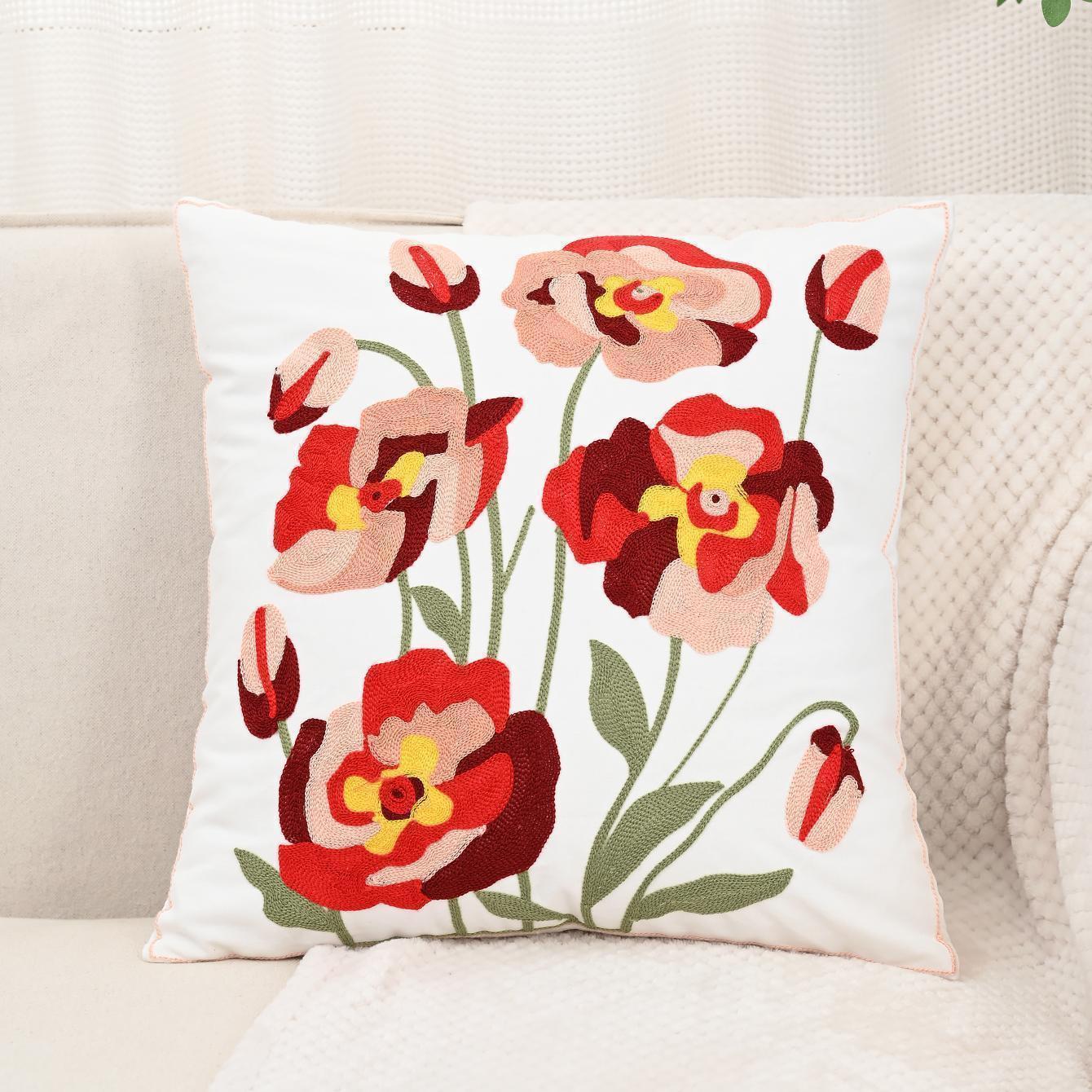 Nordic ins sala de estar toalla bordada sofá almohada cojín pequeño modelo fresco habitación almohada de respaldo de cabecera funda de almohada