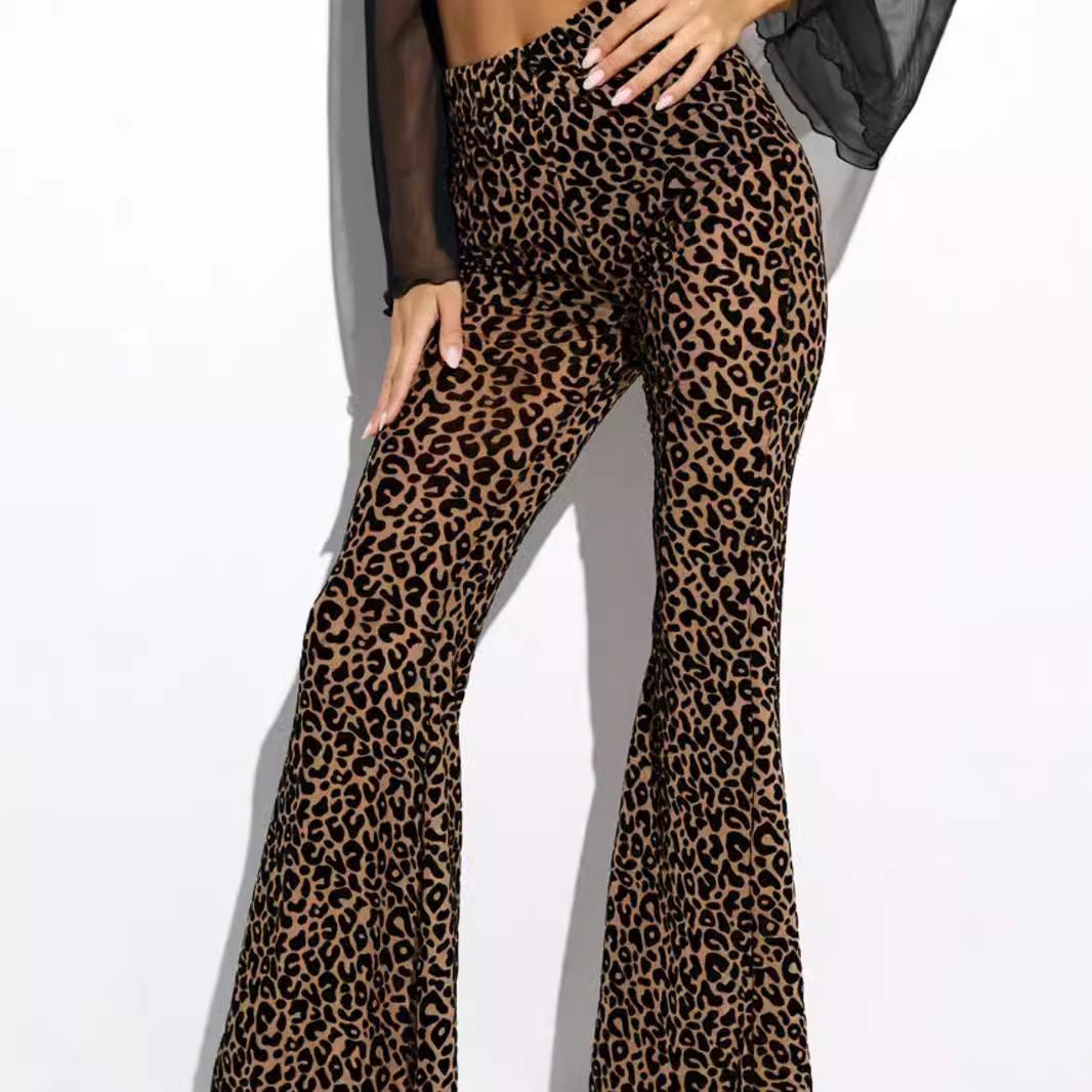 Estación independiente transfronteriza europea y americana, ropa de mujer, estilo explosivo, tela de malla sexy, cintura alta, piernas largas, pantalones casuales. image 5