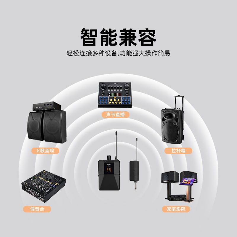 Micrófono inalámbrico de solapa, micrófono de pecho para actuaciones, canto, micrófono de diadema para escenario, enseñanza de oratoria al aire libre, antirruido.