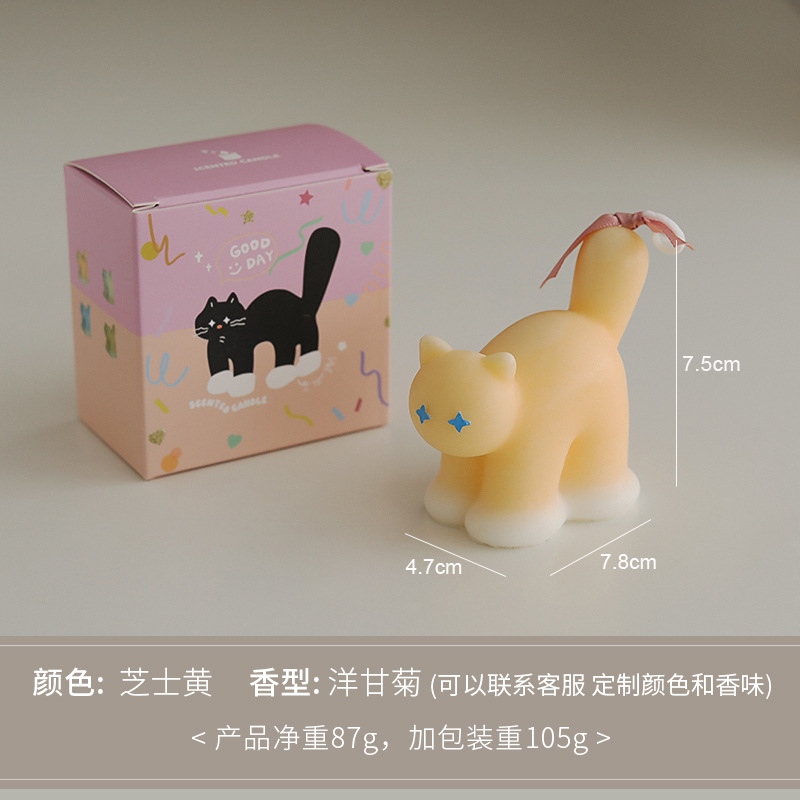 Velas con forma de gato, lindos adornos hechos a mano, regalos de vacaciones, regalos de mano, velas de aromaterapia creativas, personalización