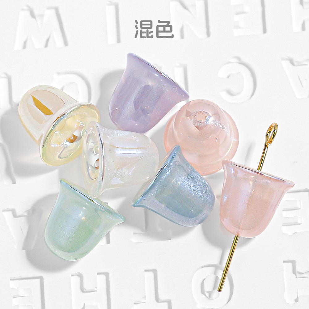 30 sirena Ji finas campanas chapadas en color diy cadena de teléfono móvil hecha a mano accesorios para el cabello sombreros accesorios con cuentas abs