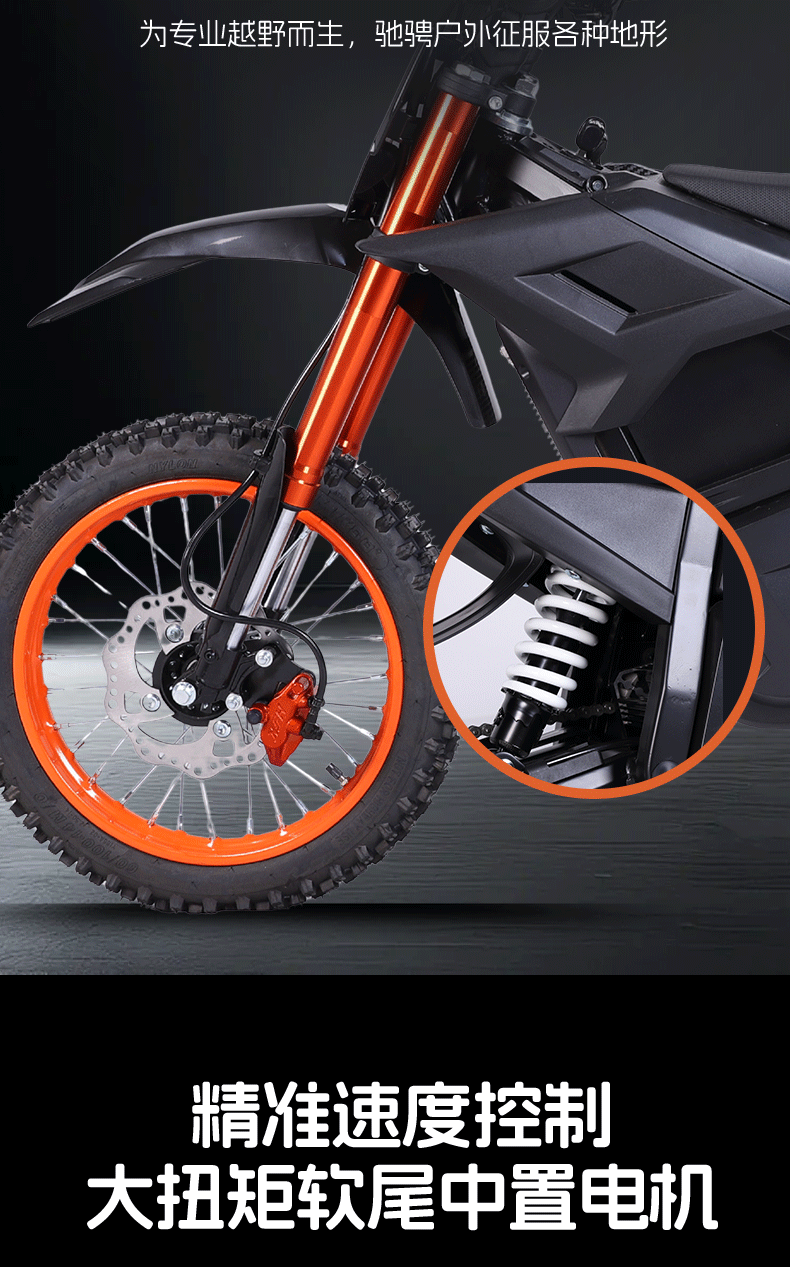 In-Stock Overseas Warehouse: Two-Wheeled Off-Road Electric Motorcycle, High-Speed Sports Beach Off-Road Lightweight Long-Range Electric Vehicle