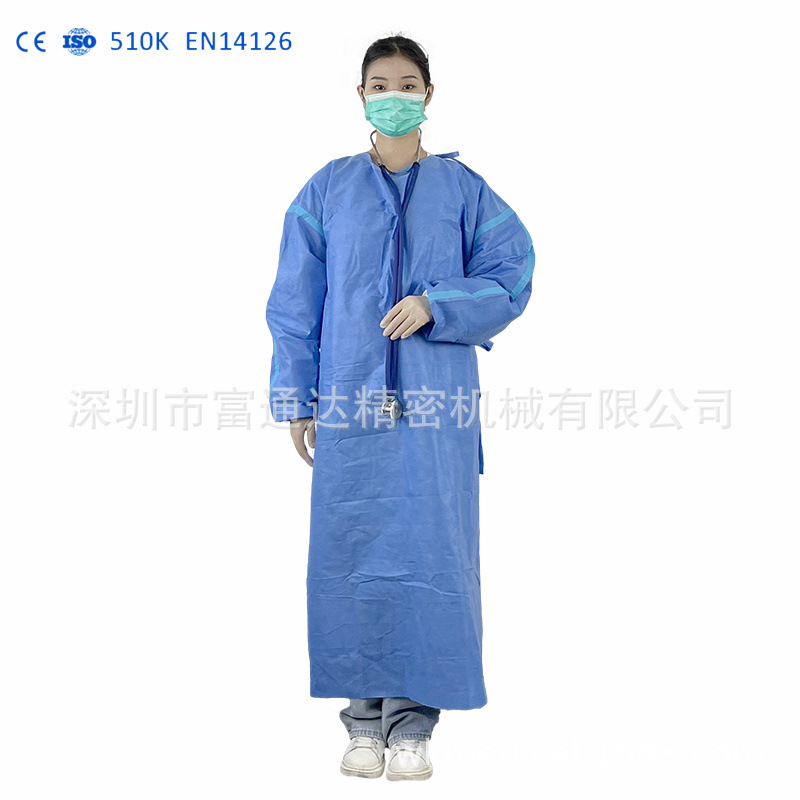 SGS 510k SMS一次性4级蓝色手术衣 实验服防水防尘45连体手术服
