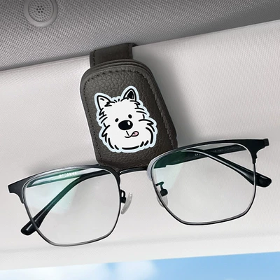 Sun Visor Sunglasses Storage Clip – Car Glasses Clip/Bill Clip - black-big-head-west-highland