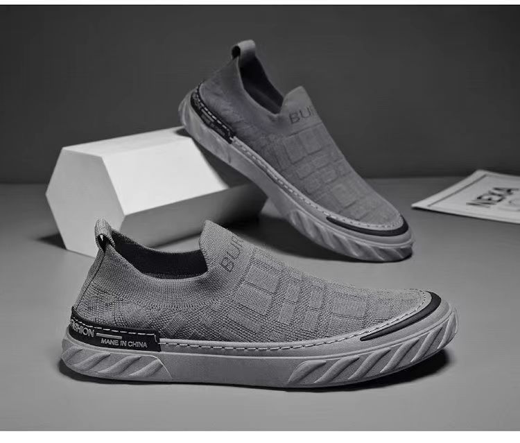 Grensoverschrijdende 2023 nieuwe herenschoenen, stijlvolle casual boardschoenen, trendy instappers, comfortabel, zachte zool, vetersluiting, alternatief uit één stuk, fly weave_voghion.com
