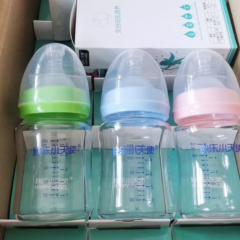 Fábrica al por mayor botellas de vidrio recién nacidos 180ml botellas de agua bebés calibración