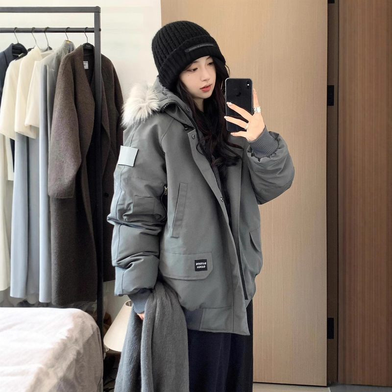 American-Style Flight Jacket down Coat for Women, Short Workwear Parka, 2025 New Model, New National Standard, 90% White Duck down
