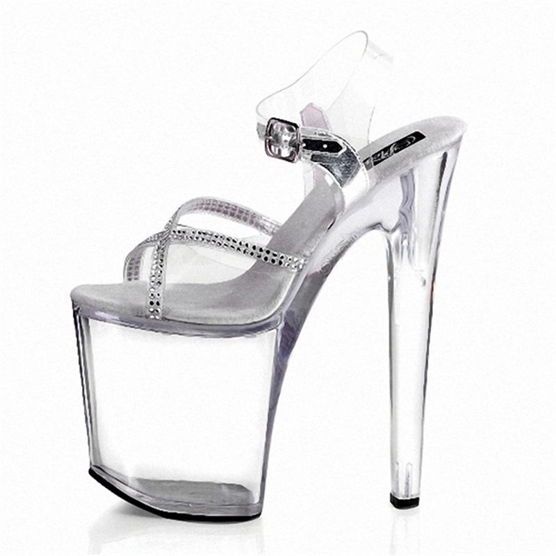 Odio tiangao negro zapatos de boda tacón de aguja modelo de plataforma discoteca zapatos de rendimiento de moda 20cm súper alto talón sandalias de las mujeres