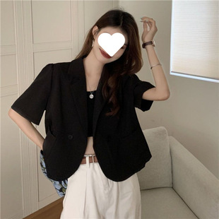 Suit Collar Shirt, Blazer, Women's Summer New Versatile Thin Jacket, Slimming, Loose Short Top