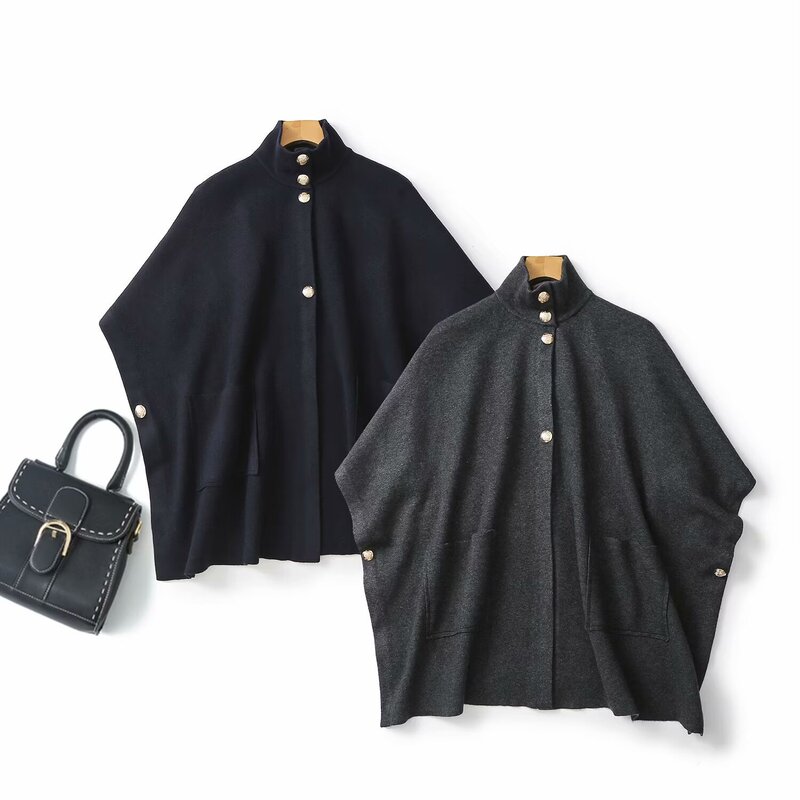Bm&Md&Za New Autumn Women's Clothing Elegant Gold Button High-Neck Knitted Shawl Cardigan 05651601401 Bm&Md&Za New Autumn Women's Clothing Elegant Gold Button High-Neck Knitted Shawl Cardigan 05651601401