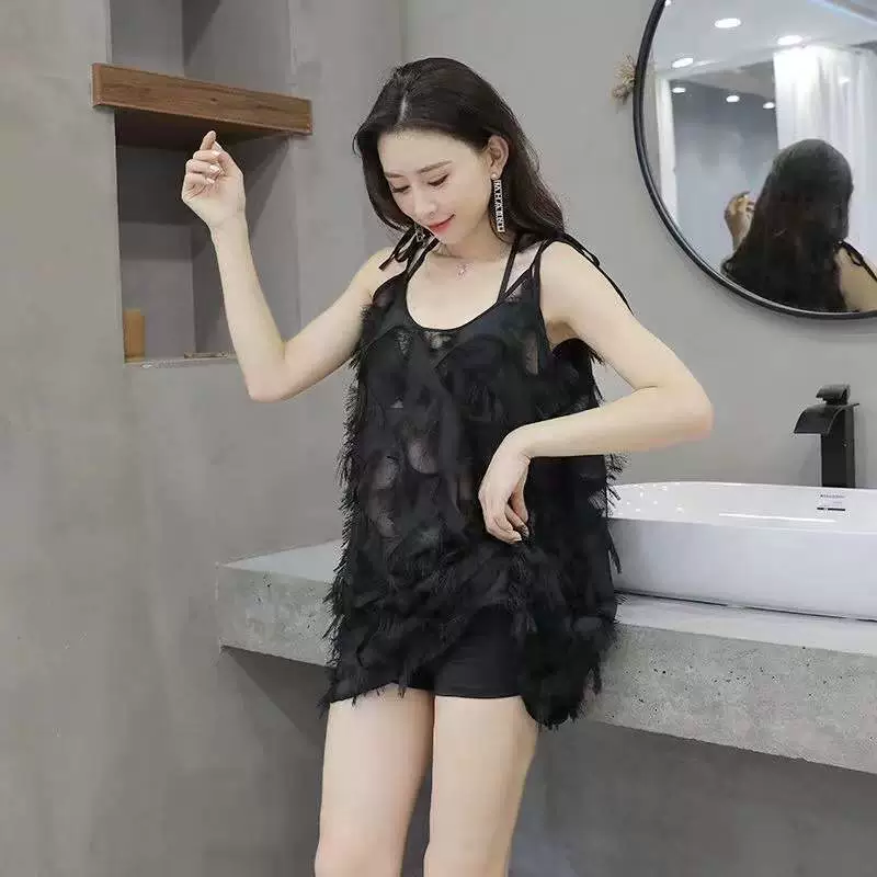 Купальник, sexy сет для плавания, коллекция 2021, интернет-знаменитость, облегающий, 3 предмета, корейский стиль