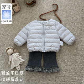婴幼儿90白鸭绒洋气百搭轻羽绒2026秋冬新款女童排骨羽绒保暖外套