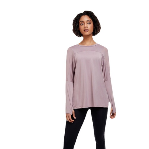 Spring/Summer New Arrival Women's Plus-Size Sports Long-Sleeve Yoga Wear with Mesh Paneling, High-Elastic, Quick-Drying Fitness Apparel