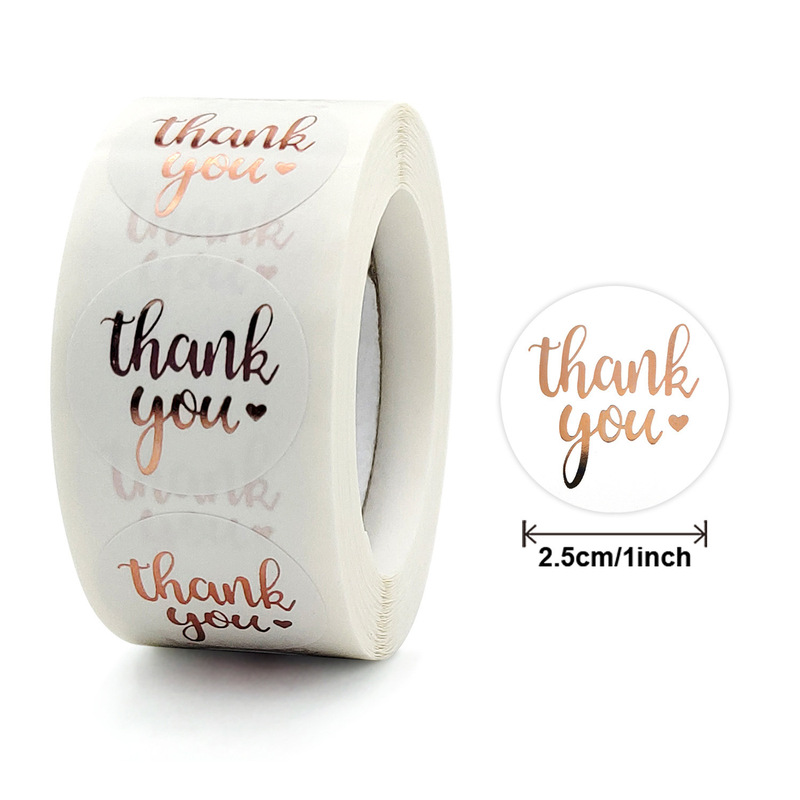thankyou Thanks Sticker Bronzing Word Gift Sticker Candy Packaging Decorative Sticker Adhesive Label Sealing Sticker