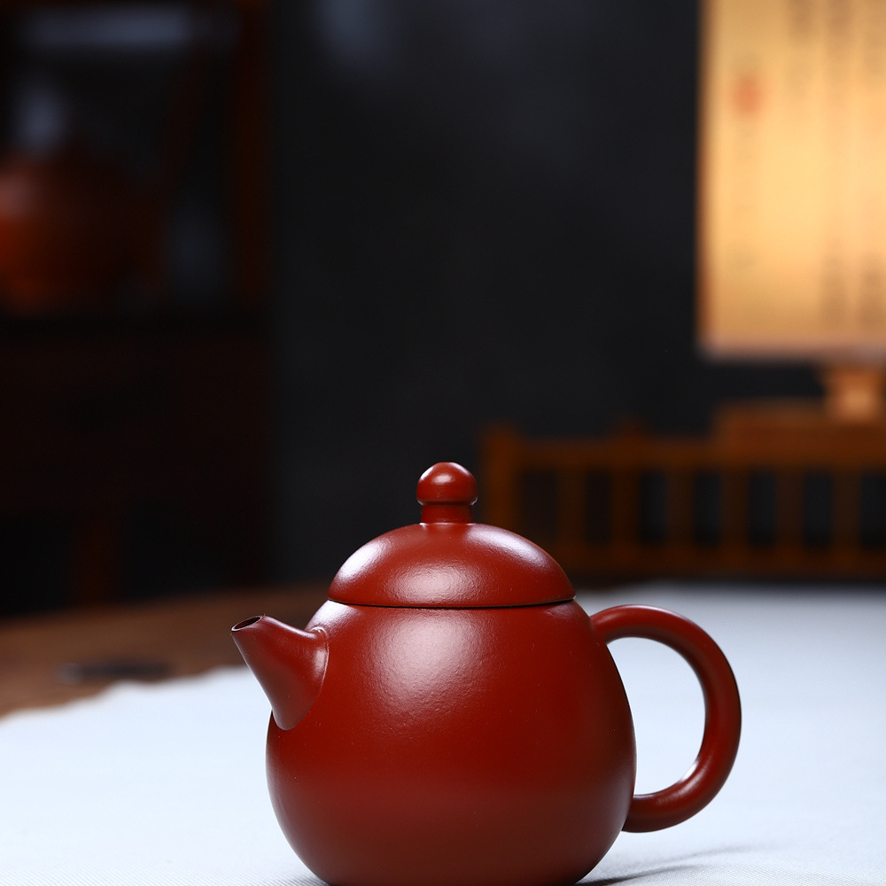 大红袍龙蛋紫砂壶茶壶功夫茶具小容量宜兴一件代发雕刻手工手绘