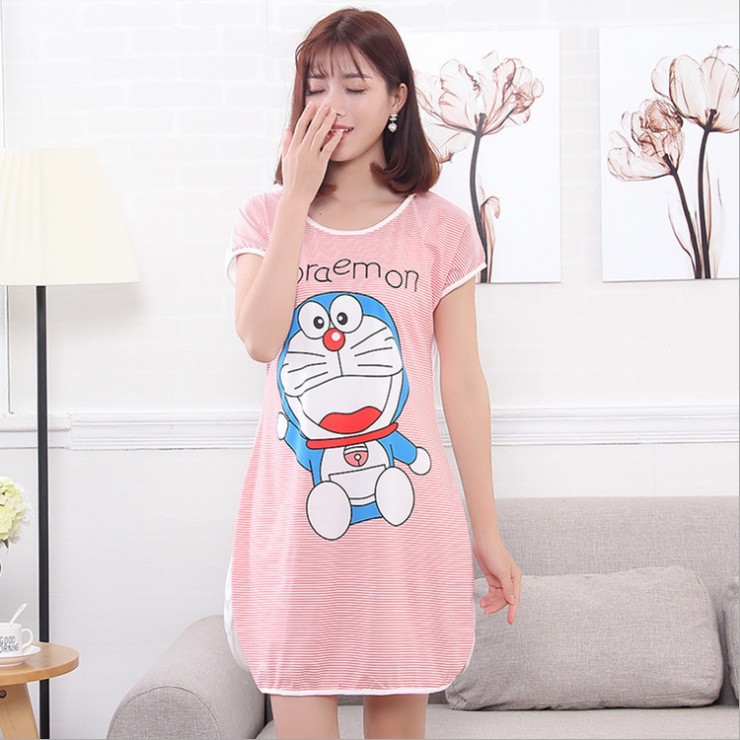 Camisón de verano pijamas de las mujeres de manga corta de dibujos animados lindo camisón Delgado desgaste del hogar Comercio exterior transfronterizo al por mayor