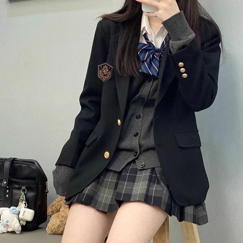 Jkスーツの女性2025新型春秋レジャー学校の制服セット成都の小柄な超火スーツ|undefined