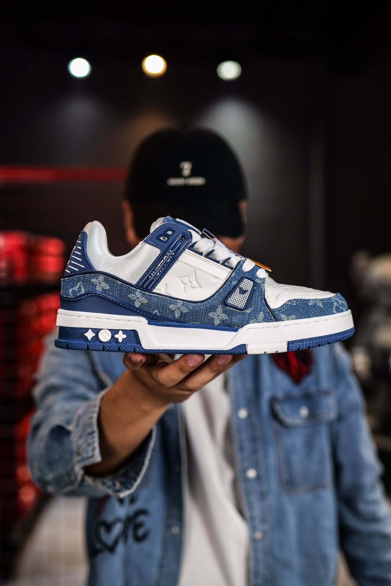 Caja de cajones casa de burro entrenador impresión de moda de suela gruesa elevación de zapatos deportivos pareja universal para hombres y mujeres skate