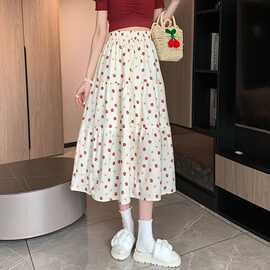 胖mm设计感小众碎花a字半身裙女夏季2-300斤大码宽松显瘦遮胯伞裙